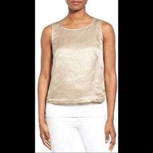 Linen/silk sleeveless blouse
